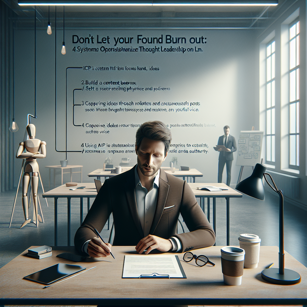 Ne laissez pas votre fondateur s'épuiser : 4 systèmes pour opérationnaliser le leadership d'opinion sur LinkedIn