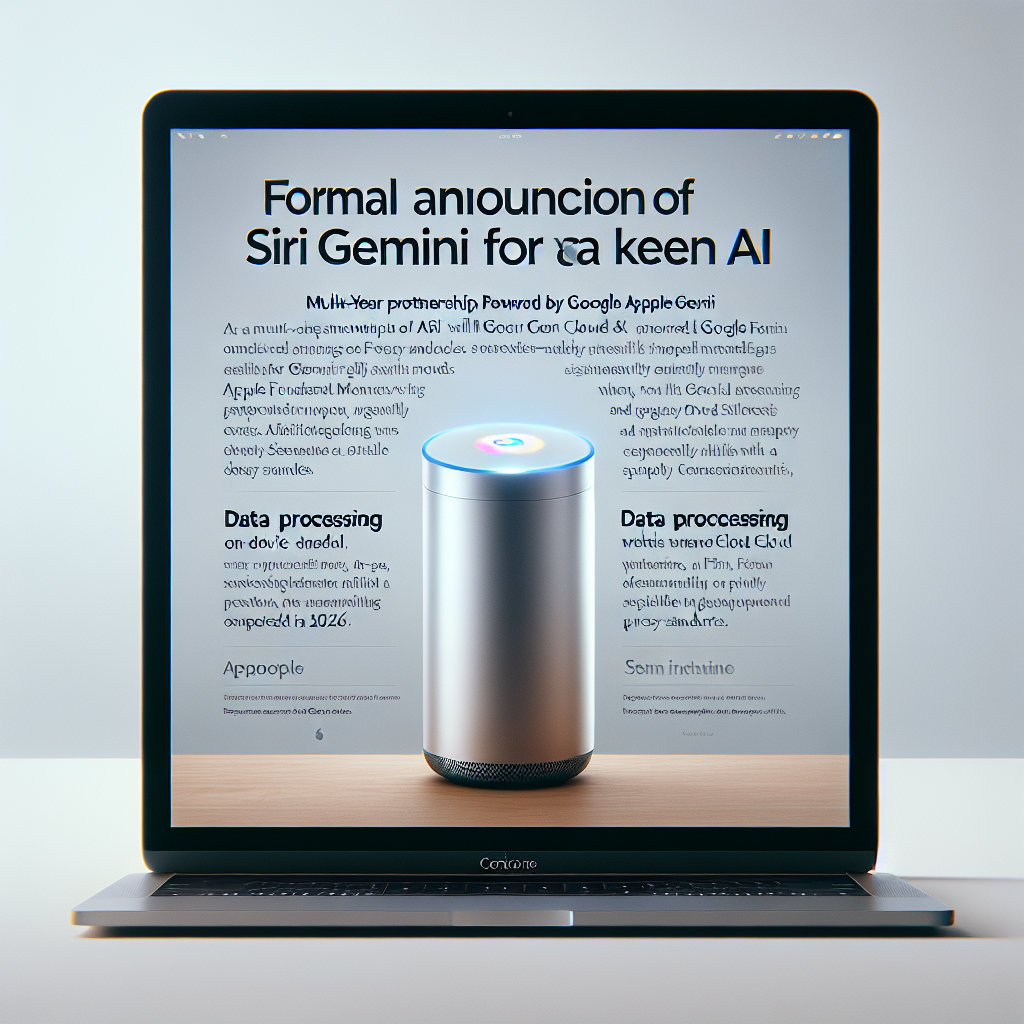Apple officialise Siri Gemini avec Google pour une IA plus puissante
